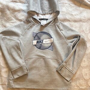 Nike Men's Light Gray Hoodie with Logo